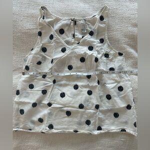 Casual polkadot linen blouse